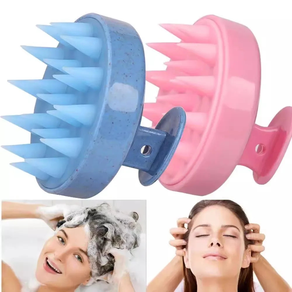 Silicone Shampoo Brush Head Scalp Massage Comb Hair Root Itching Clean The Scalp Thoroughly Body Massage Brush Bath Brush