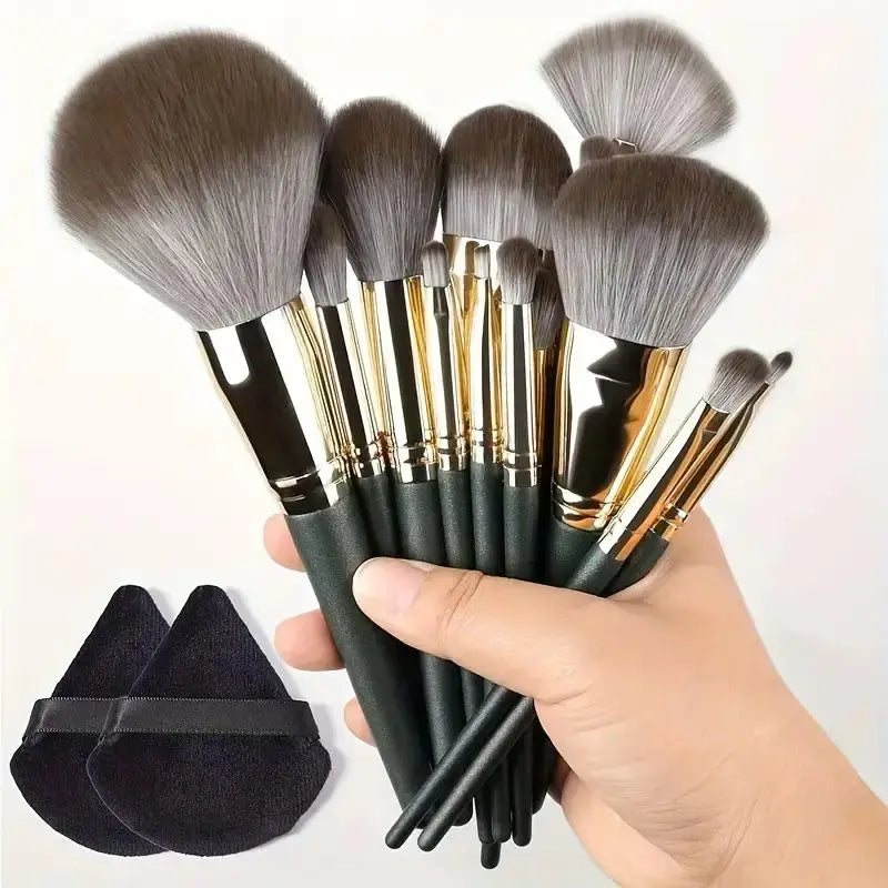 13pcs Premium Synthetic Nylon Bristle Makeup Brush Set - Soft, Gentle, and Cruelty-Free for Flawless Foundation, Blush, Powder,