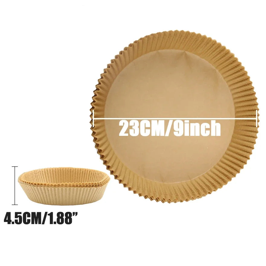 23CM Air Fryer Disposable Baking Paper Liner Non-Stick Mat Steamer Square Round Parchment for Microwave Oven Kitchen Cookers