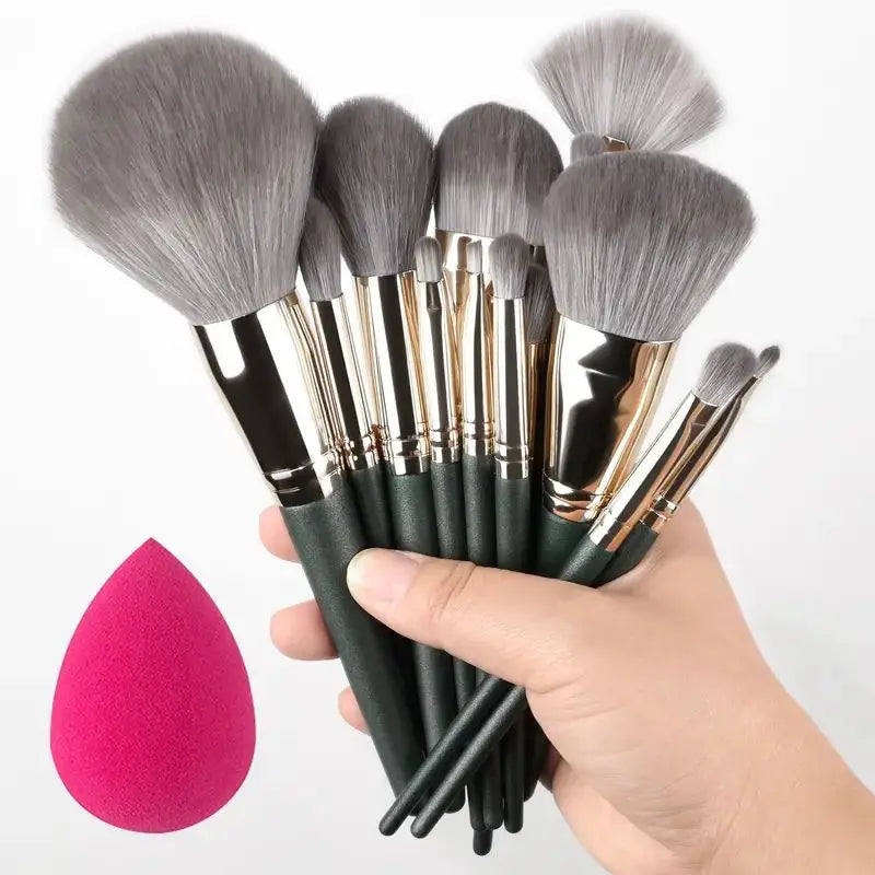 13pcs Premium Synthetic Nylon Bristle Makeup Brush Set - Soft, Gentle, and Cruelty-Free for Flawless Foundation, Blush, Powder,